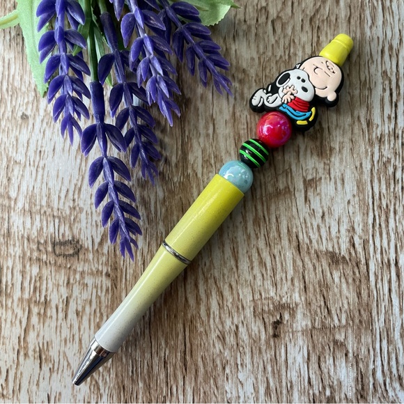 Handcrafted Gnome Dog Pens Beaded Unique Artisan Gifts Office Accessories - Picture 5 of 10